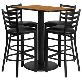 24'' x 42'' Rectangular Natural Laminate Table Set with 4...